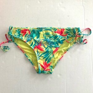 Tropical Plants Bikini bottom Vibrant Xhilaration Tie sides Cheeky Women’s‎ L